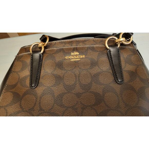 COACH Monogram Signature Brown and Black Bag Purse Satchel L1822-F39747 Women - Picture 14 of 16